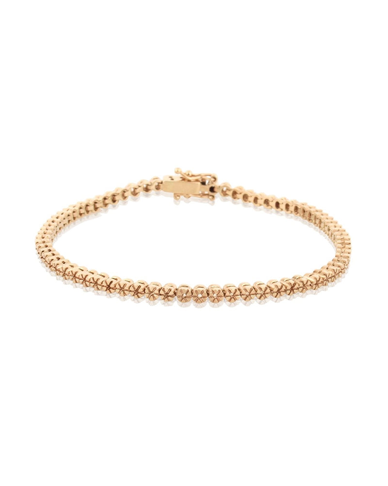 18K White Gold Flower 2/3Pt Tennis Bracelet 18Cm