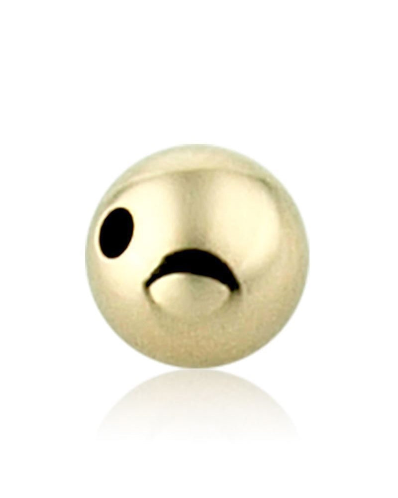 14K Yellow Gold Two Hole Plain Bead