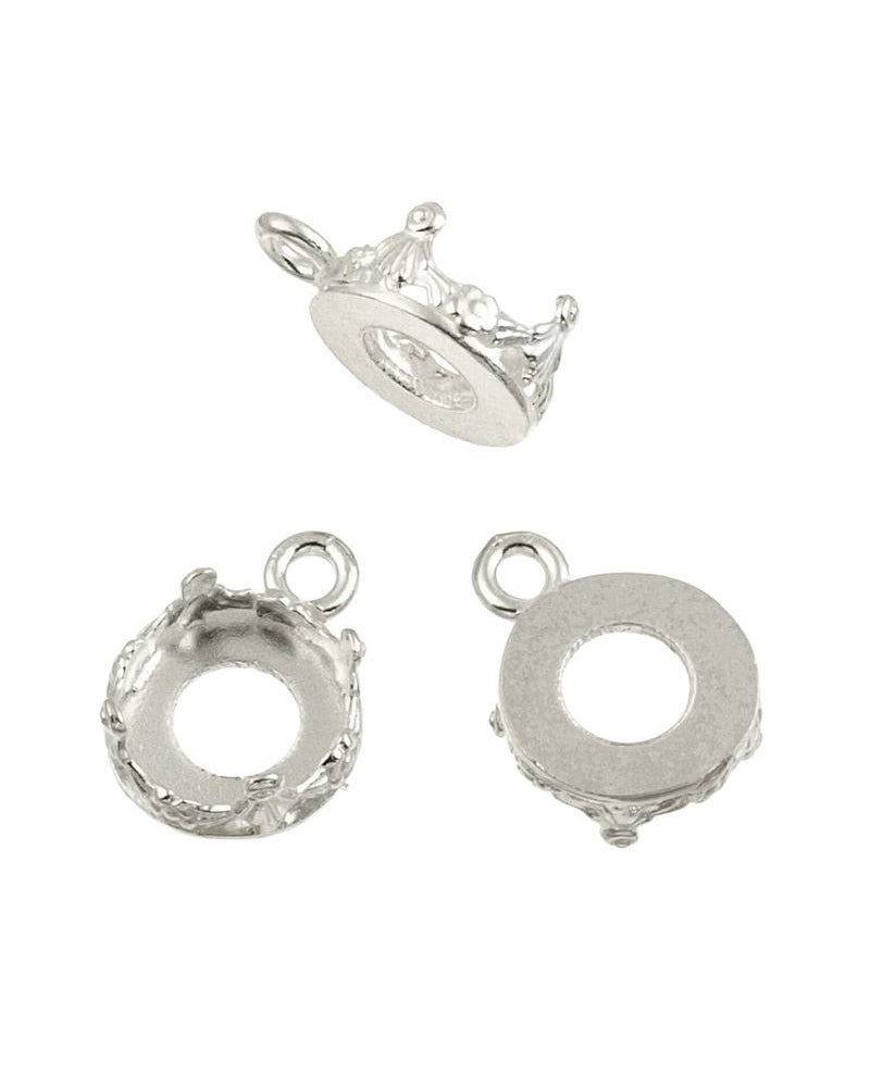 Sterling Silver Bezel Cup 14mm Gallery 1231H Flat Back +Ring