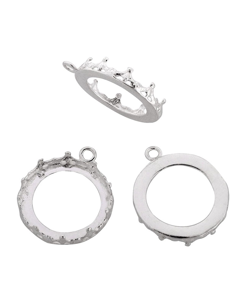 Sterling Silver Bezel Cup 20mm Gallery 1231H Flat Back +Ring