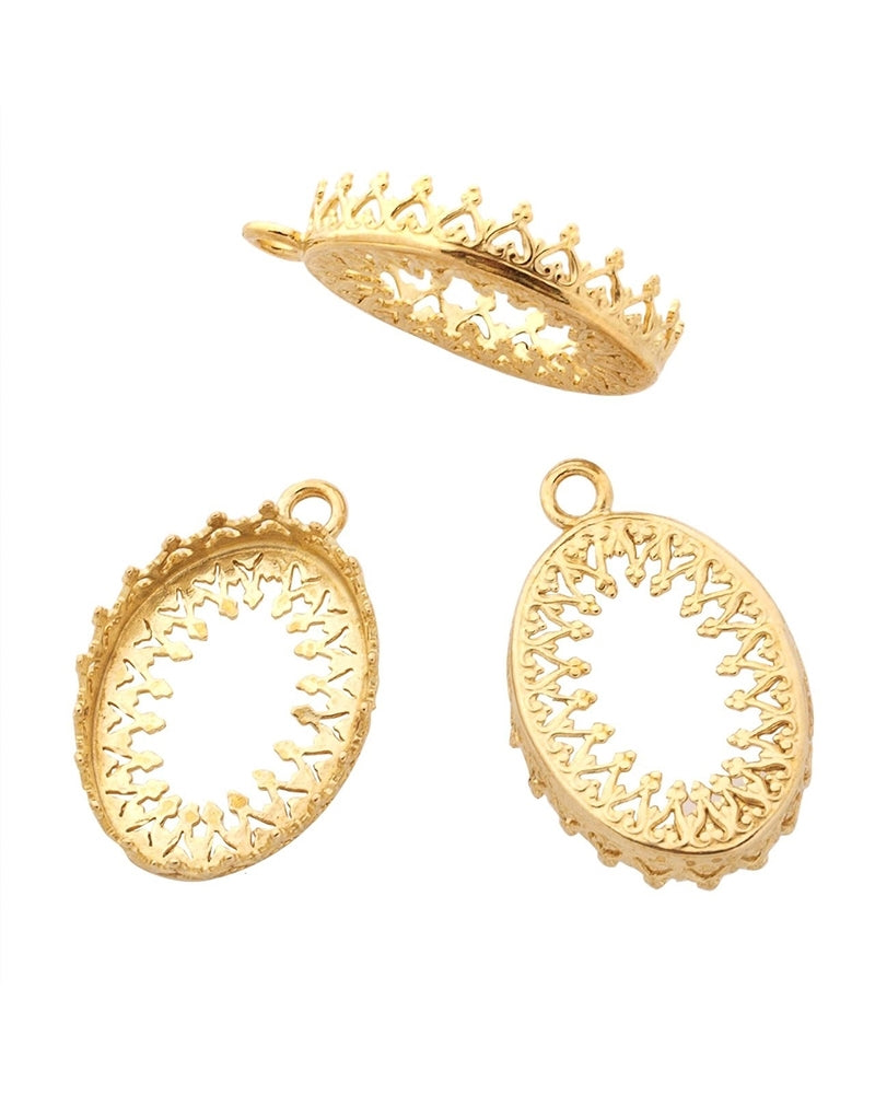 Brass Bezel Cup 15/20 mm Gallery 3280 Both Sides +Ring