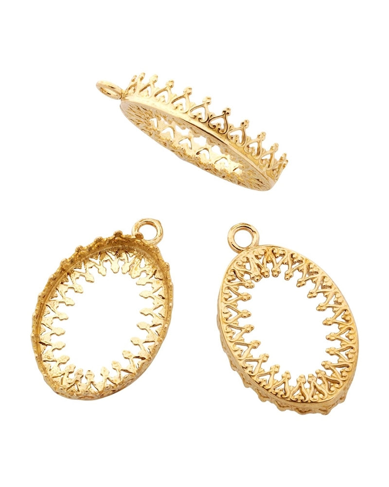 Brass Bezel Cup 16/22 mm Gallery 714H Both Sides +Ring