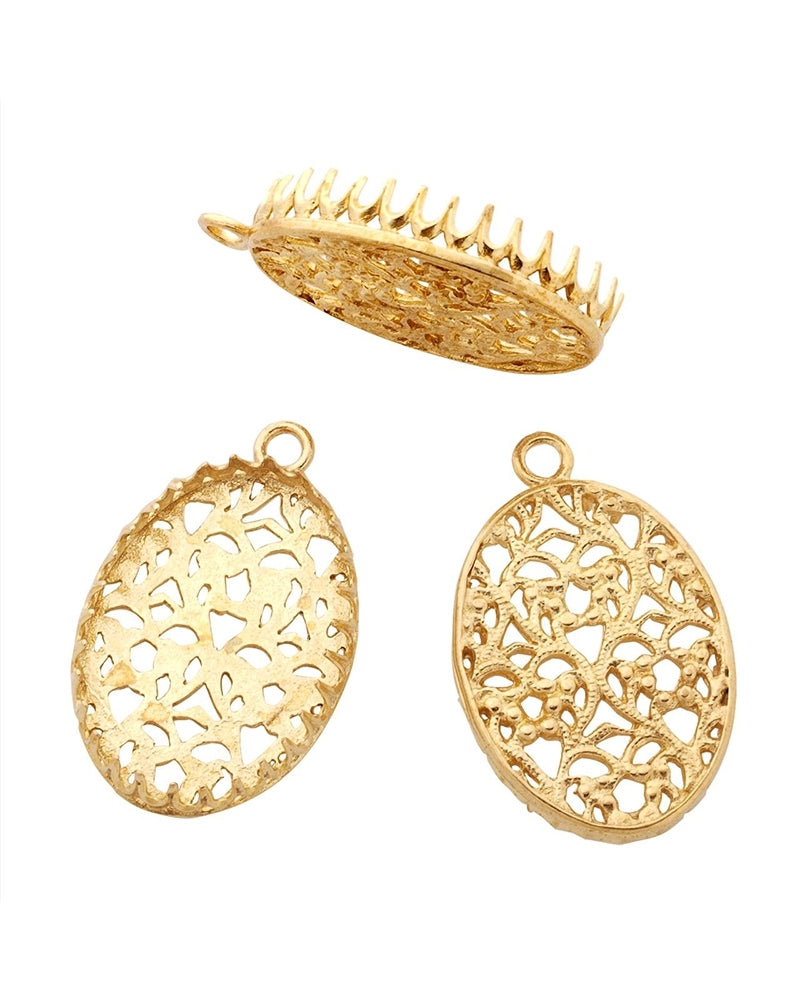 Brass Bezel Cup 18/25 mm Gallery 1117H Bottom Gallery 3331 +Ring