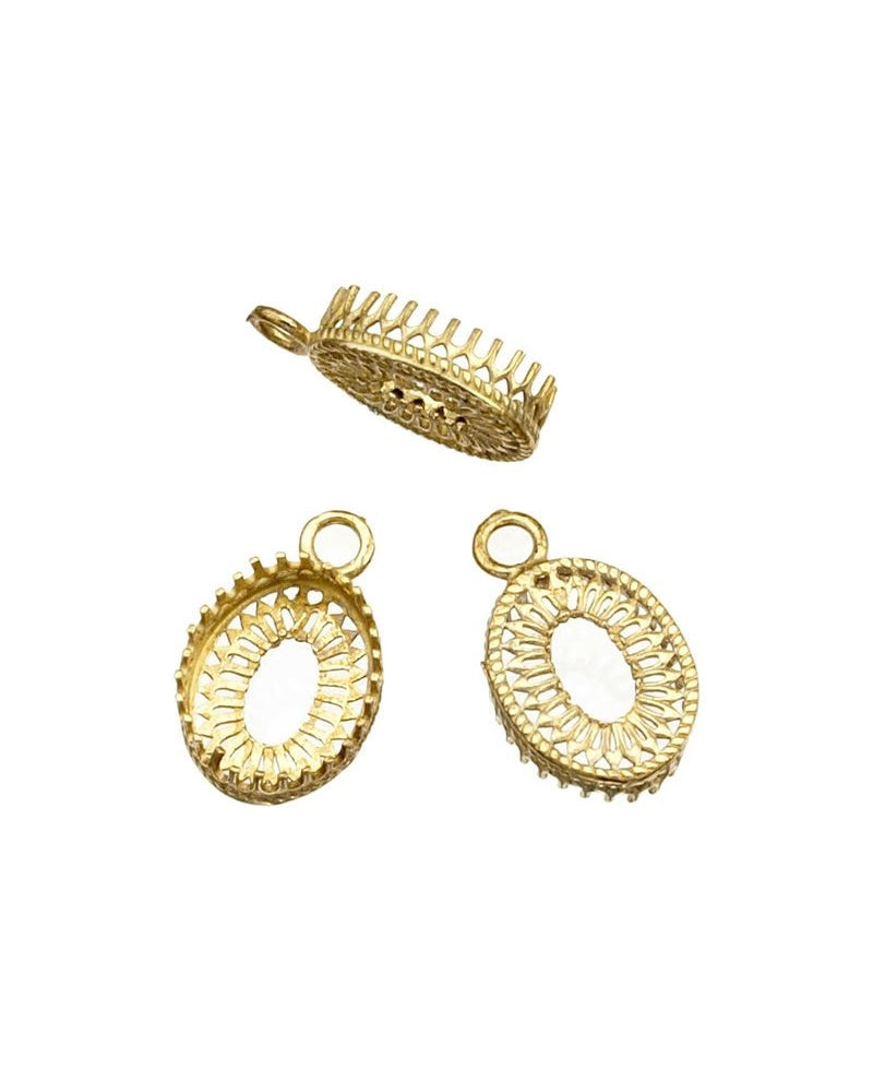 Brass Bezel Cup 8/10 mm Gallery 475 Both Sides +Ring