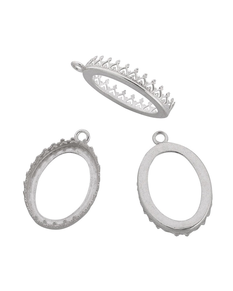 Sterling Silver Bezel Cup 18/25 Gallery 3280 Flat Back +Ring