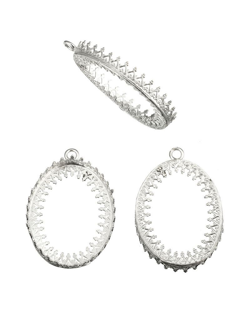 Sterling Silver Bezel Cup 23/32 mm Gallery 3280 Both Sides +Ring