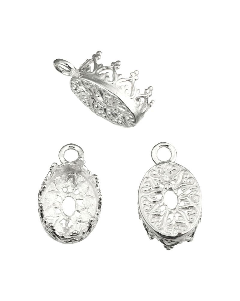 Sterling Silver Bezel Cup 7/9 mm Gallery 3280 Both Sides +Ring