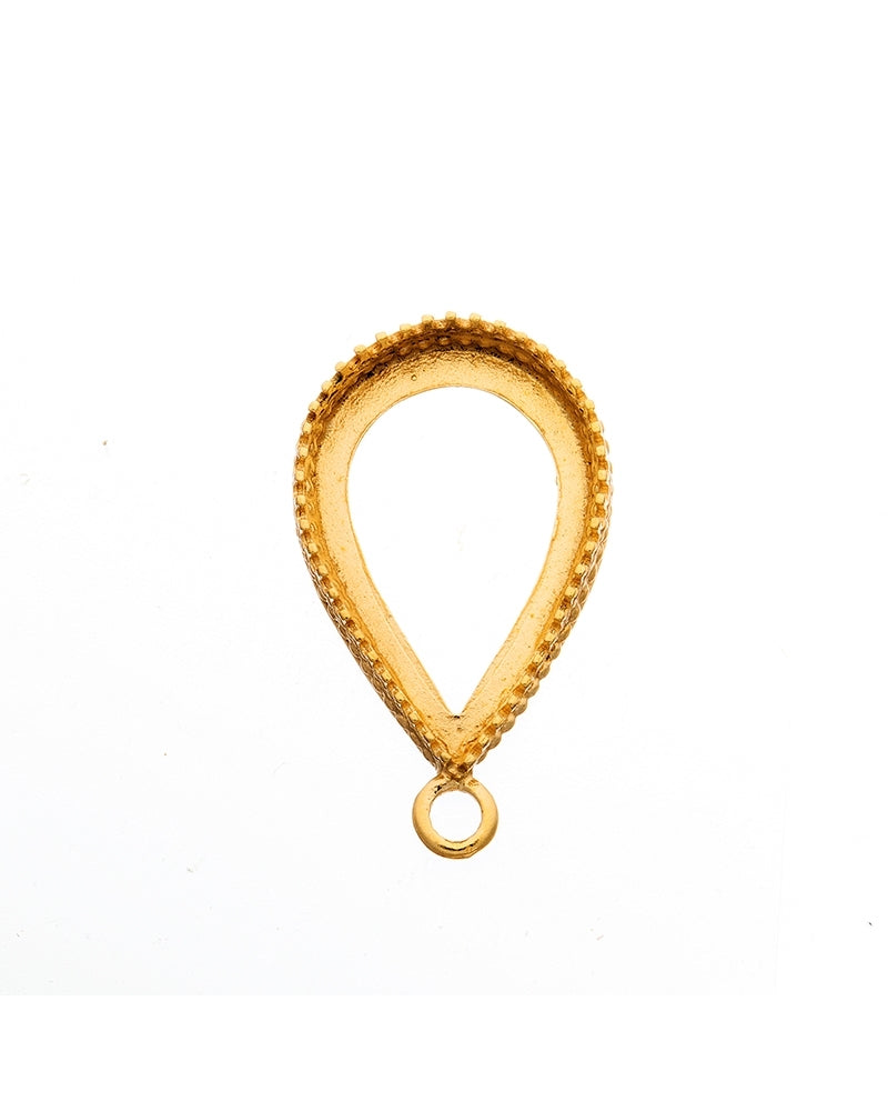 14K Gold Plated Bezel Cup 13/18mm Gallery 475 Flat Back +Ring