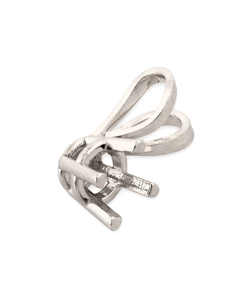 14K White Gold Basket Setting Pendant 3.5mm (074Drb73300075)