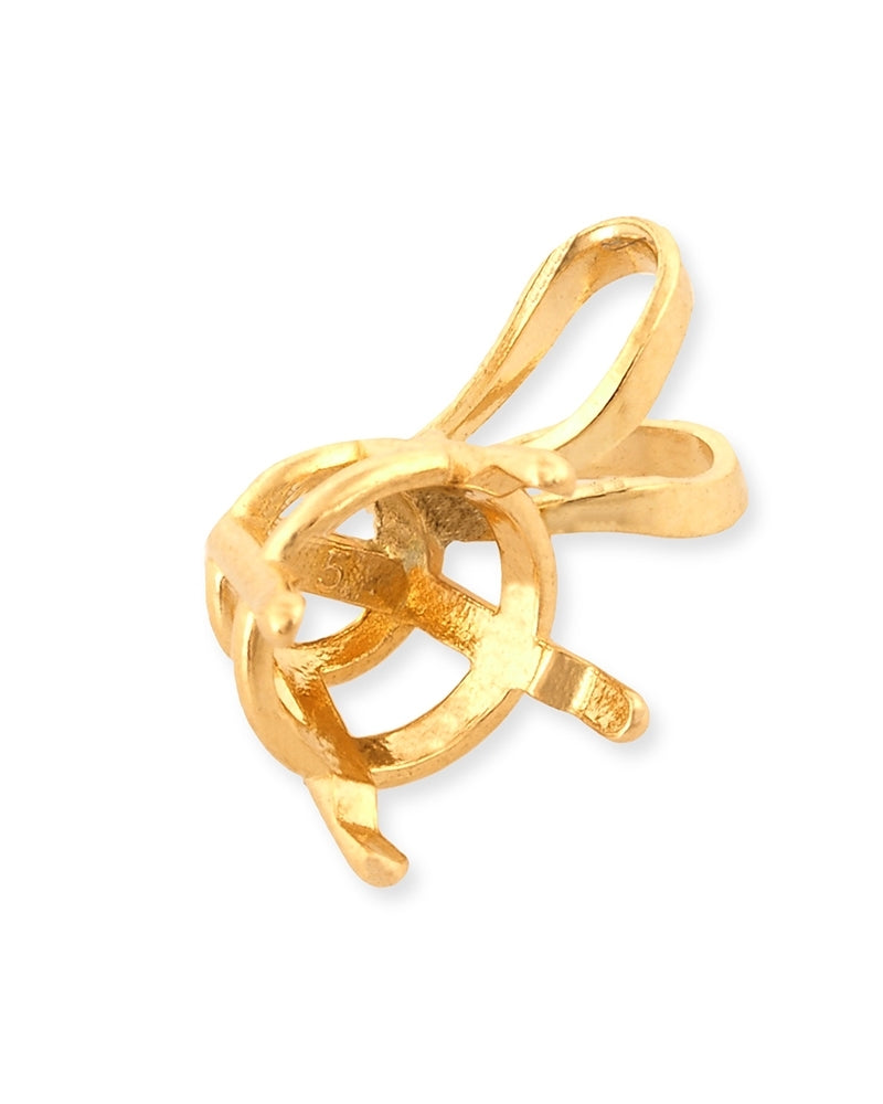 14K Yellow Gold 4-Prong Round Basket Cast Pendant 0.50Ct