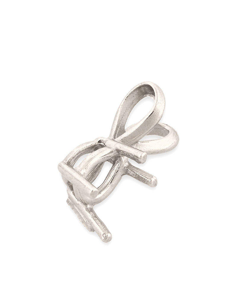 14K White Gold Pear Shape Setting Pendant 3X5mm