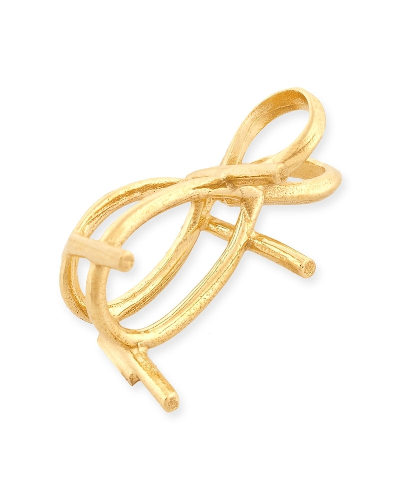 14K Yellow Gold Pear Shape Setting Pendant 8X12mm