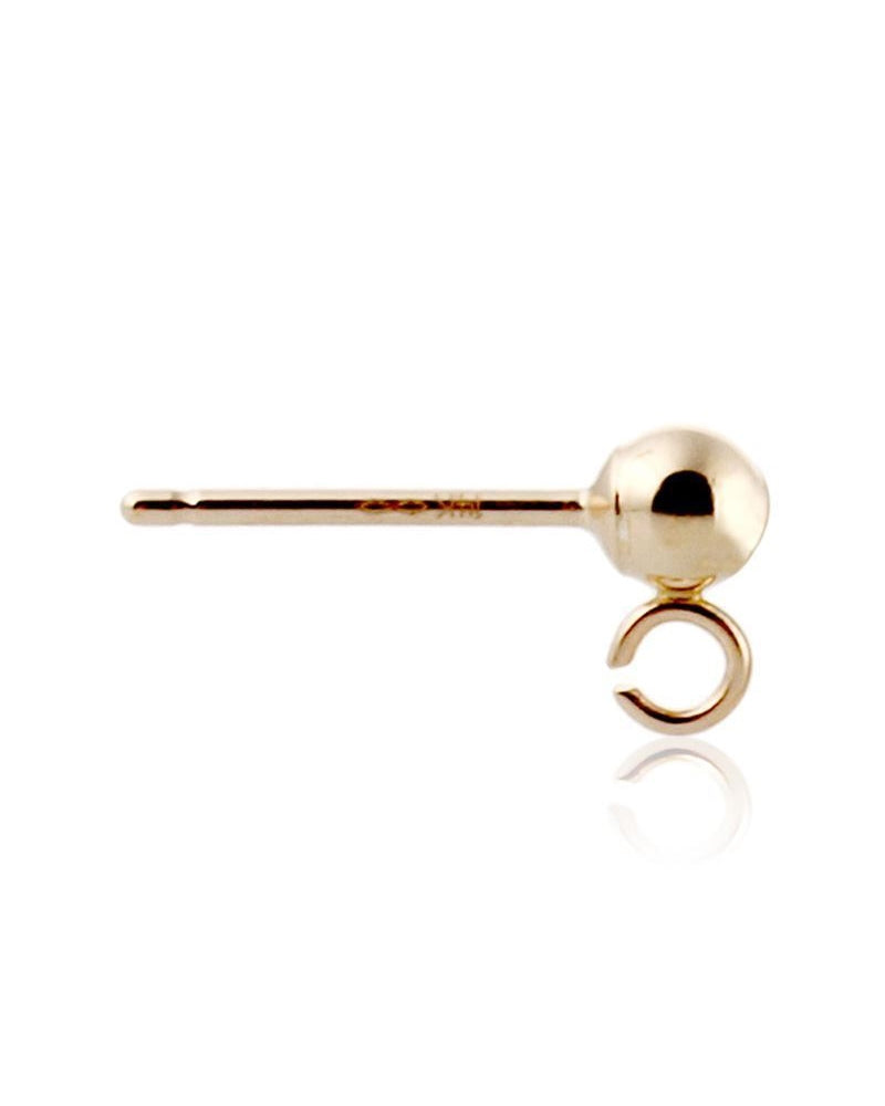 9K Yellow Gold Ball Earring W/Post And Ring 3mm (061Ber61000075)