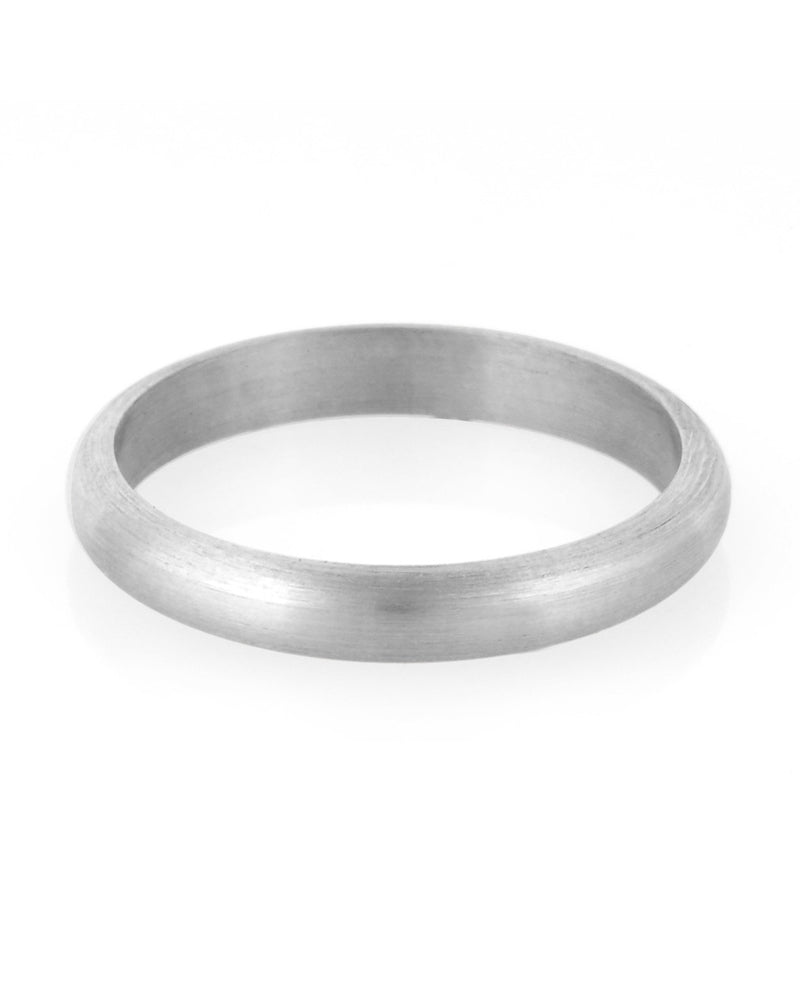 14K White Gold Half Round 3mm Wedding Band Size 54
