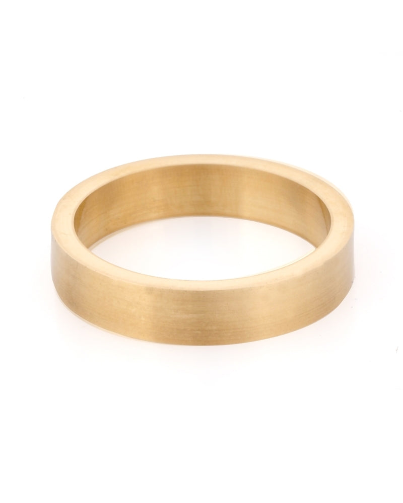 14K Yellow Gold 4mm Flat Wedding Band Size 54
