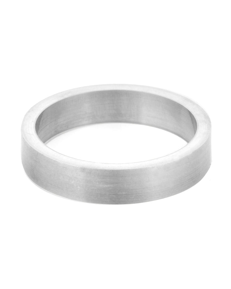 14K White Gold 4mm Flat Wedding Band Size 54