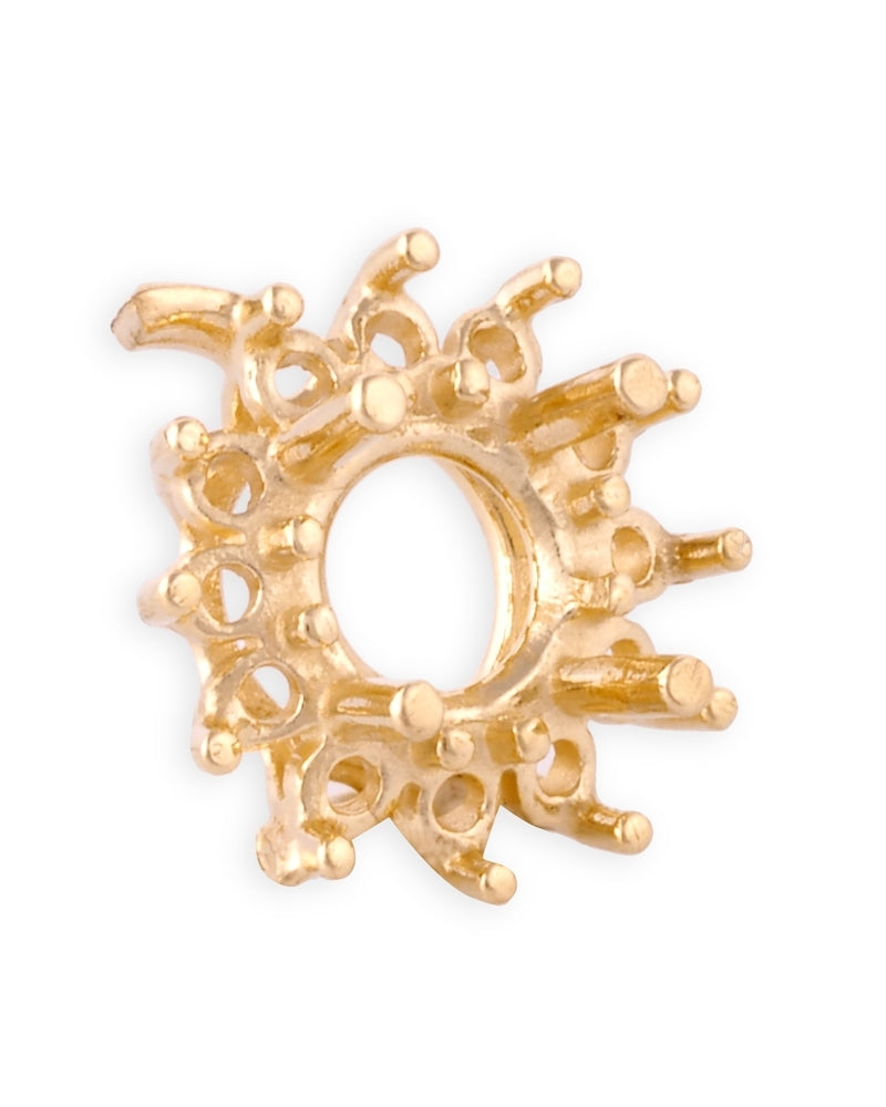 14K Yellow Gold Round Setting Cluster 1Ct + 12 3Pt Stones