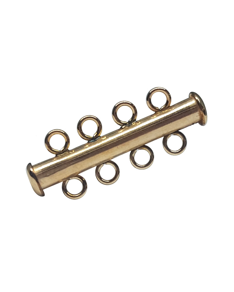 Yellow Gold Filled Tube Clasp 4 Rows
