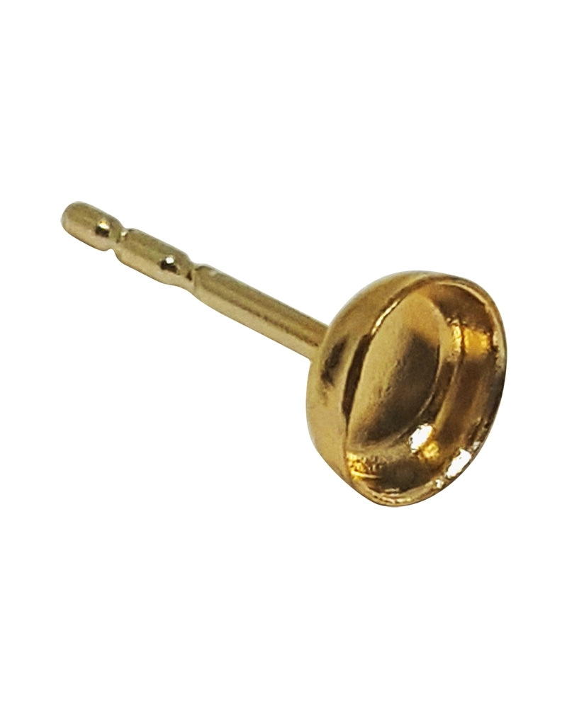 Yellow Gold Filled Bezel Cup Earring 4mm