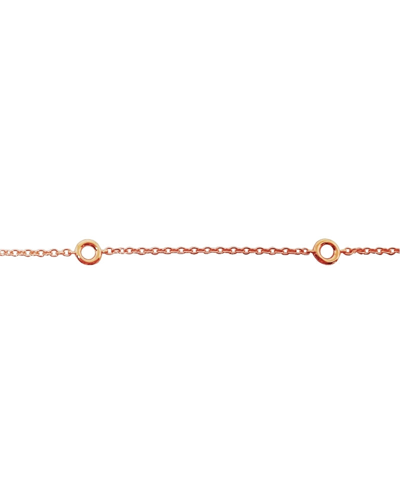 14K Rose Gold Bezel Set Diamond Chain 0.05/0.06 Ct.