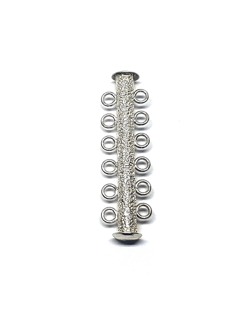 925 Sterling Silver Tube Clasp Matt 36mm 6 Rows