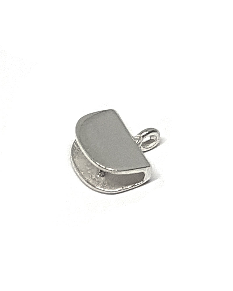 925 Sterling Silver Moon Shape Flat End Cap