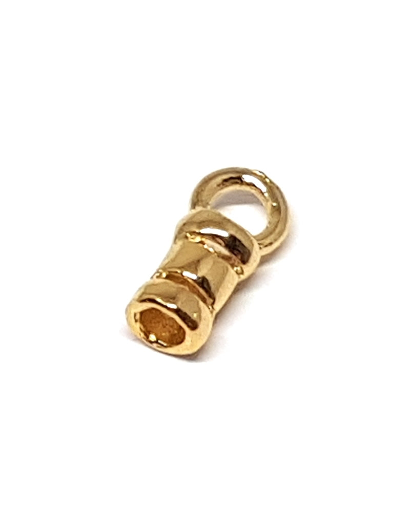14K Yellow Gold Plated Crimping End Cap 1.6mm I/D