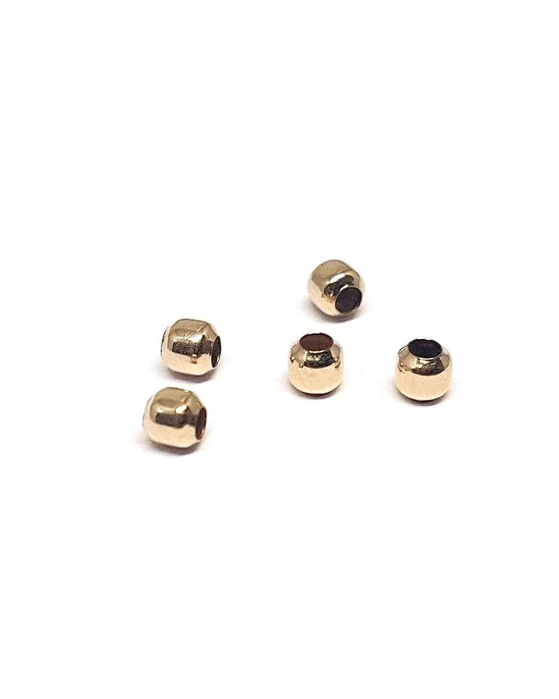 Yellow Gold Filled 2.5mm Seamless Bead, Hole Size: 1.2mm