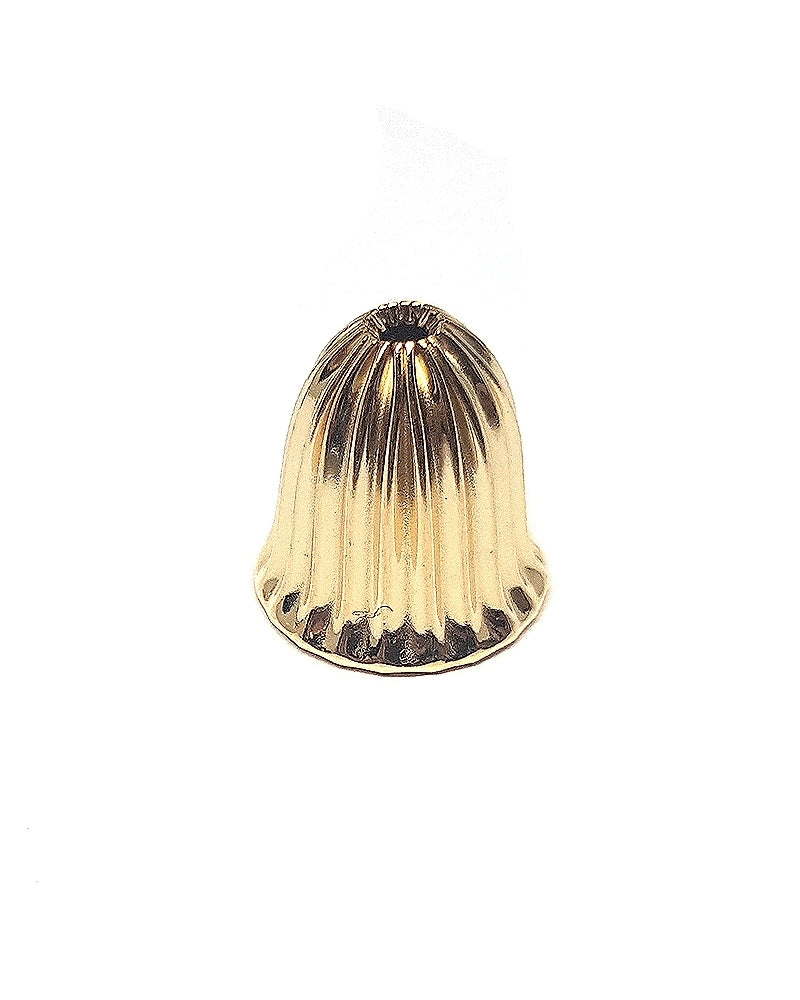 Gold Filled 12x12mm Corrugated Bell-Shaped Bead
