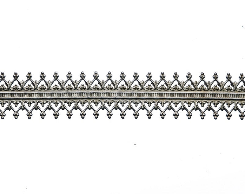 935 Silver Gallery Wire Inverted Hearts Design Pattern Strip 3085