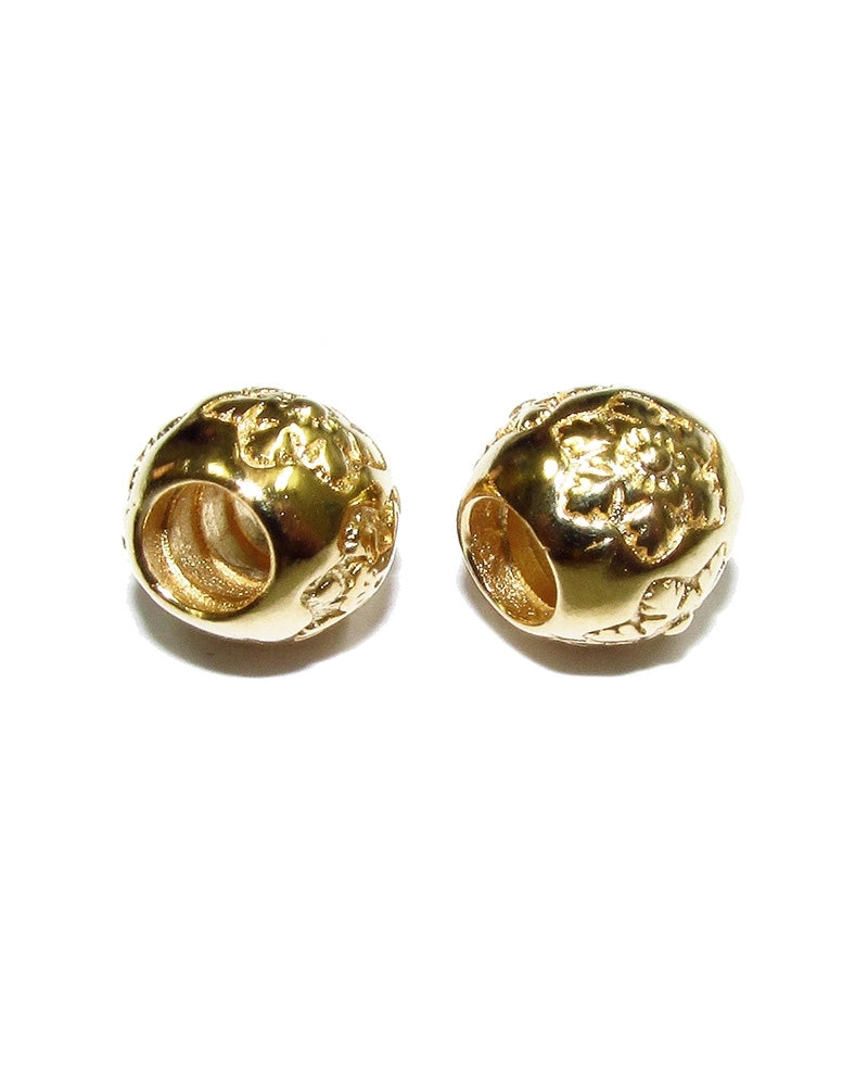 14K Gold Plated Flower Bead