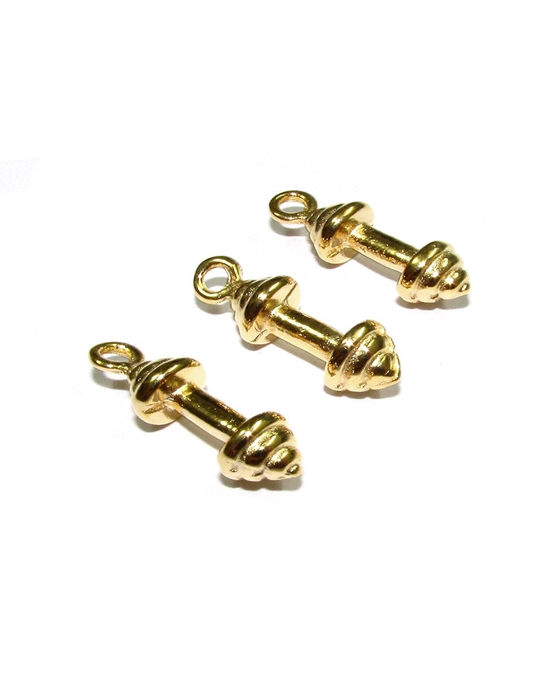 14K Gold Plated Dumbbell Pendant