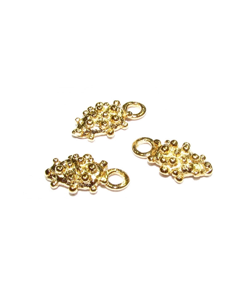 14K Gold Plated Small Hedgehog Pendant