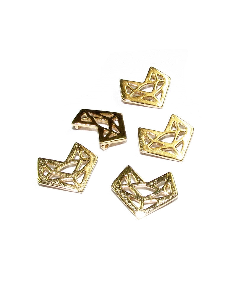 14K Gold Plated Geometric Mask Pendant