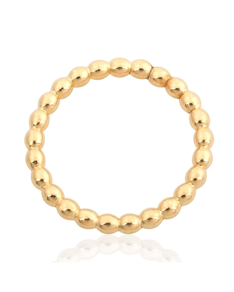 Yellow Gold Filled 2mm Pearl Wire Ring Size 5