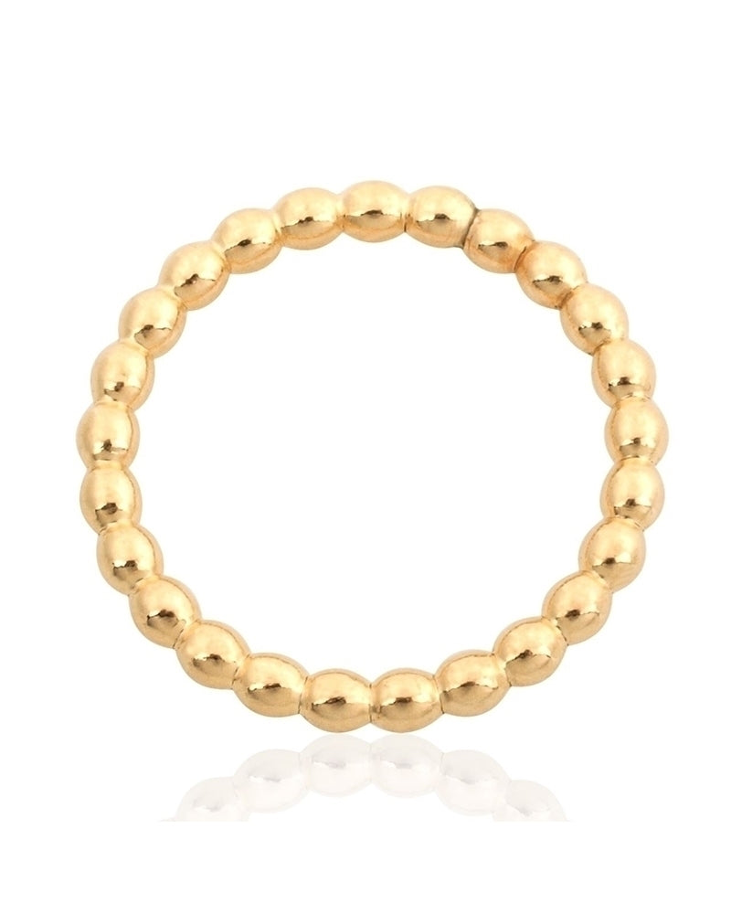 Yellow Gold Filled 3mm Pearl Wire Ring Size 6