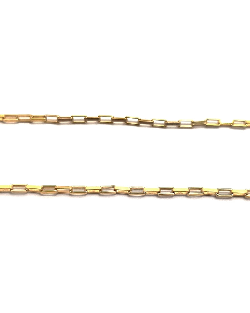 Yellow Gold Filled Antique Square Link Chain 1.5X3mm
