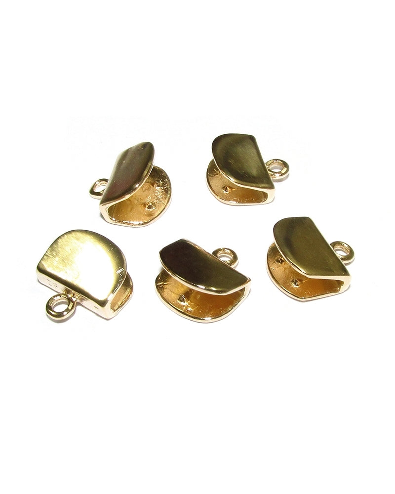 14K Gold Plated Half Moon Shape End Cap 10mm