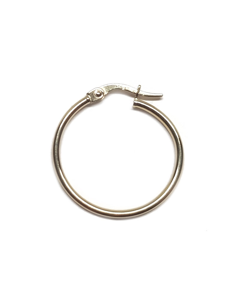 14K Yellow Gold Hoop Tube Earring 23X1.5mm W/snap