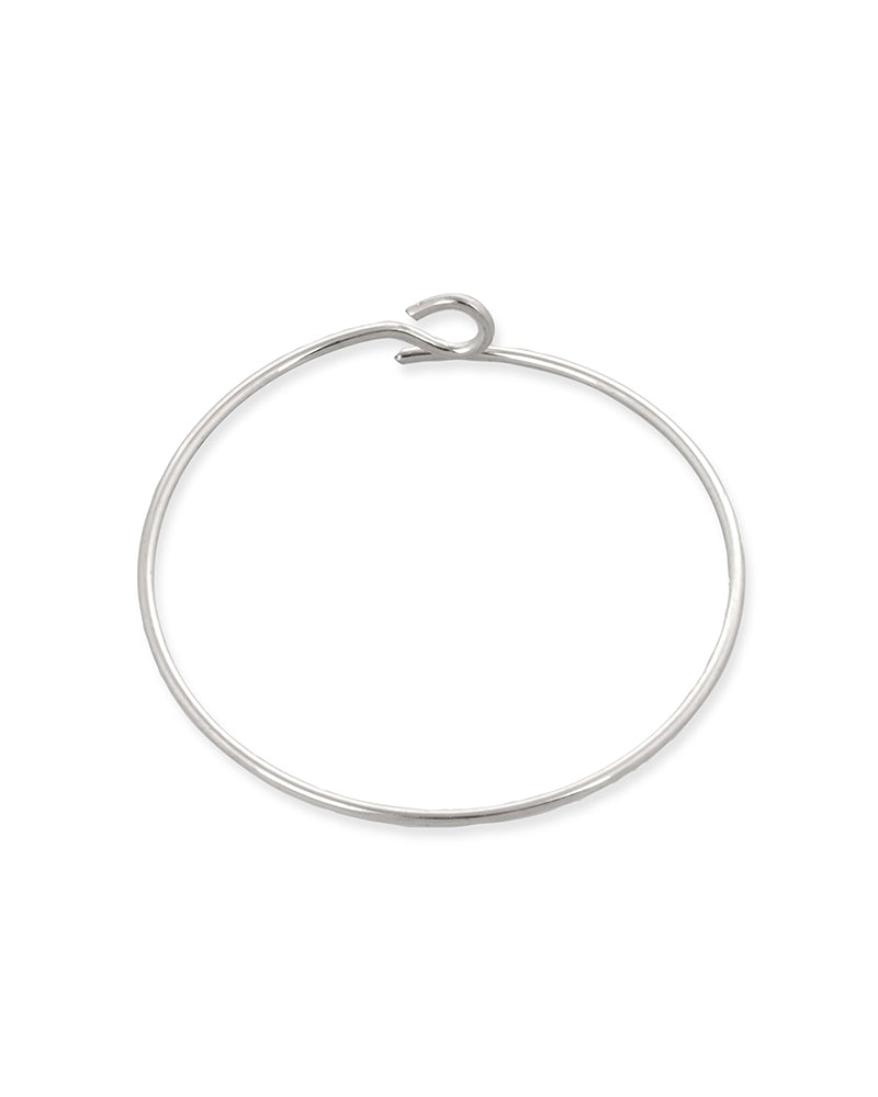 925 Sterling Silver Hoop Wire Earring 17mm