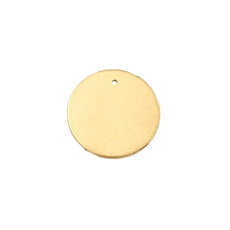 Yellow Gold Filled Disc W/Hole 20mm/0.6mm