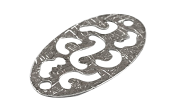 925 Sterling Silver Decorated Oval Disc