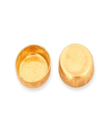 14K Yellow Gold Oval Bezel Cup 6X8mm