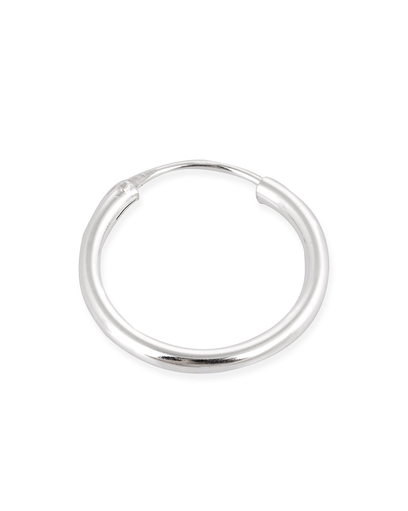 20mm Sterling Silver Hoop Tube Earring, 1.5mm Thickness