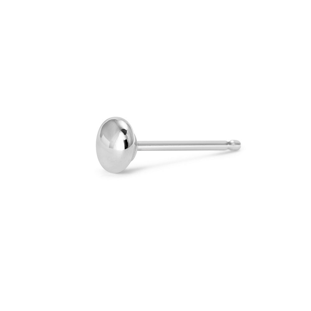 Sterling Silver 4mm Flat Ball Earring