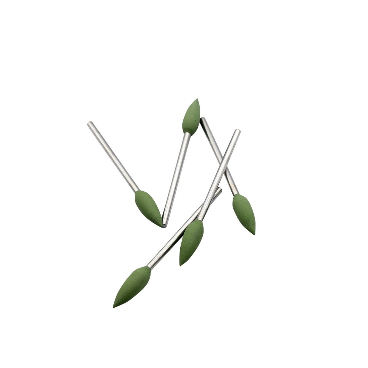 Polishing rubber on a green conical axis