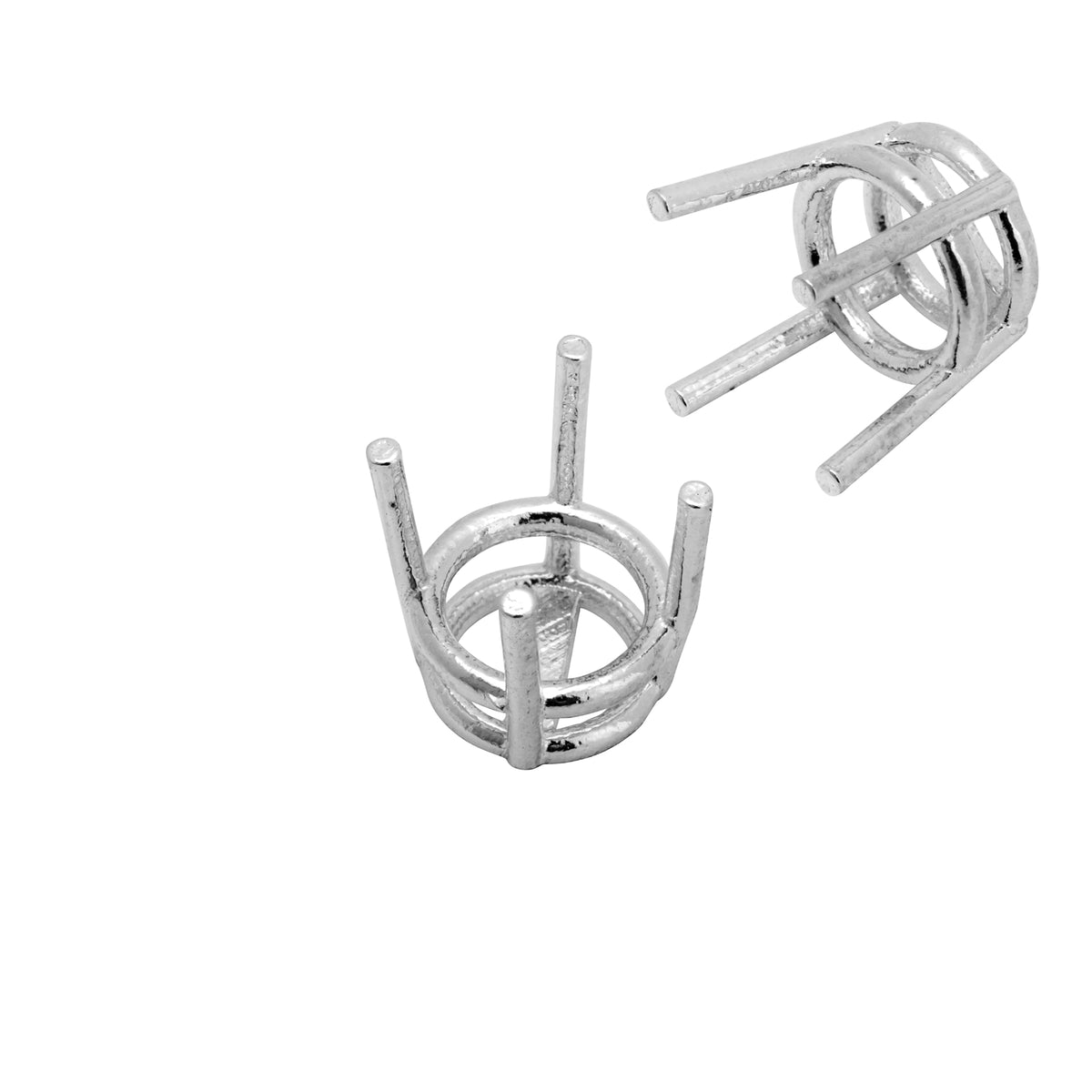 Sterling Silver 8 mm round 4 prong basket Setting