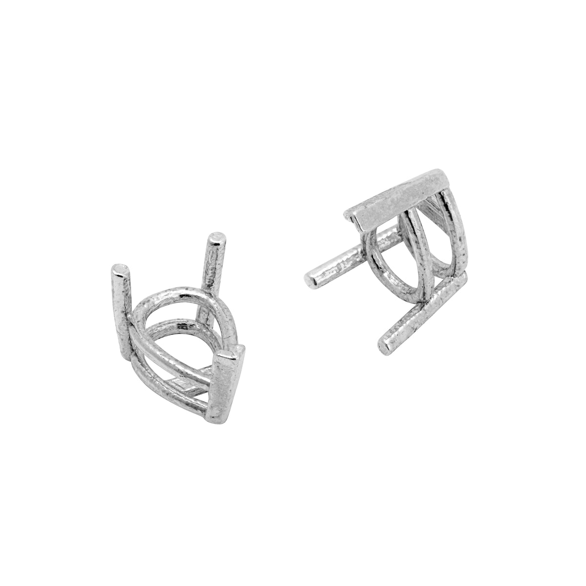 Sterling Silver 3 prong teardrop basket setting for 5x7mm stones