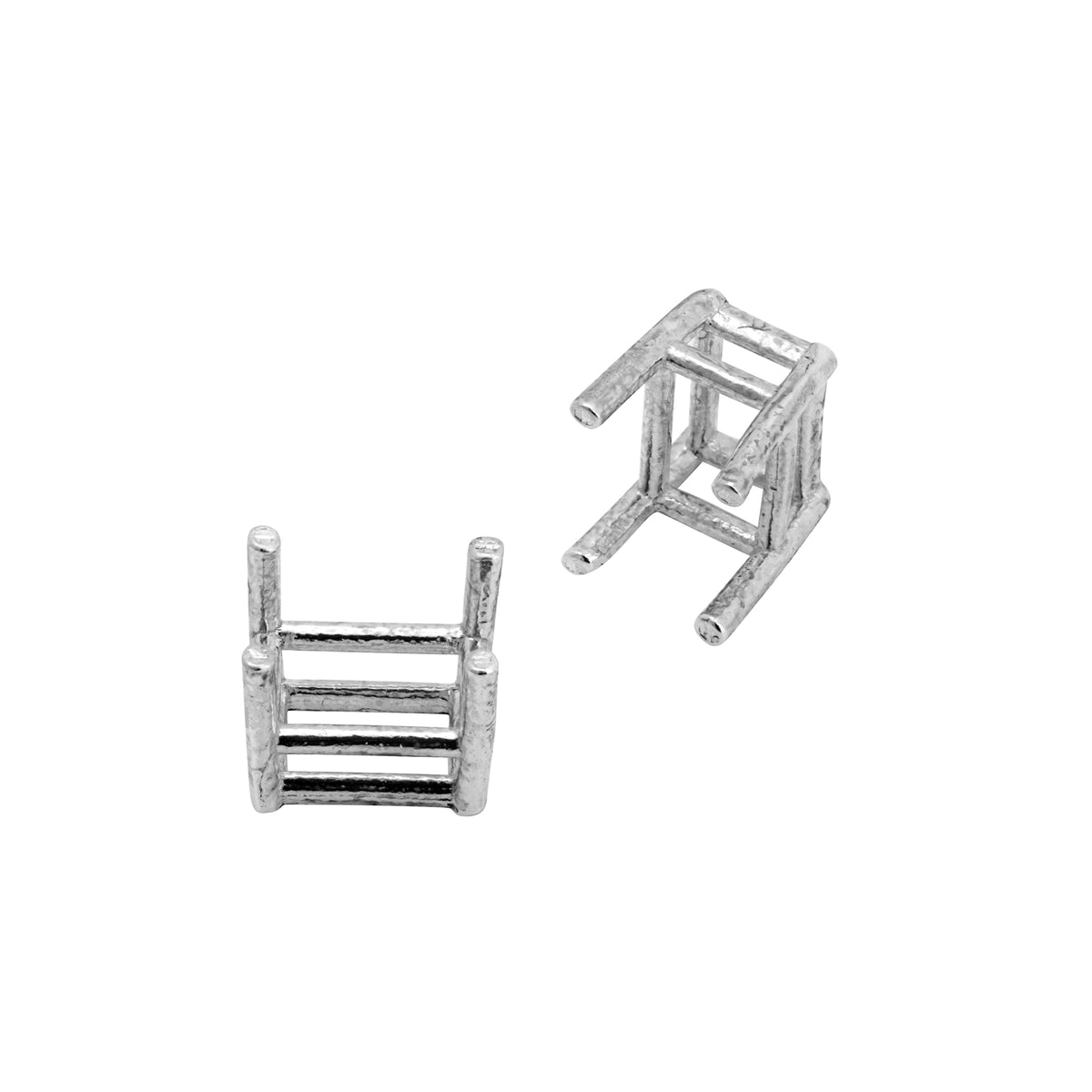 Sterling Silver Rectangle basket setting 4X6mm