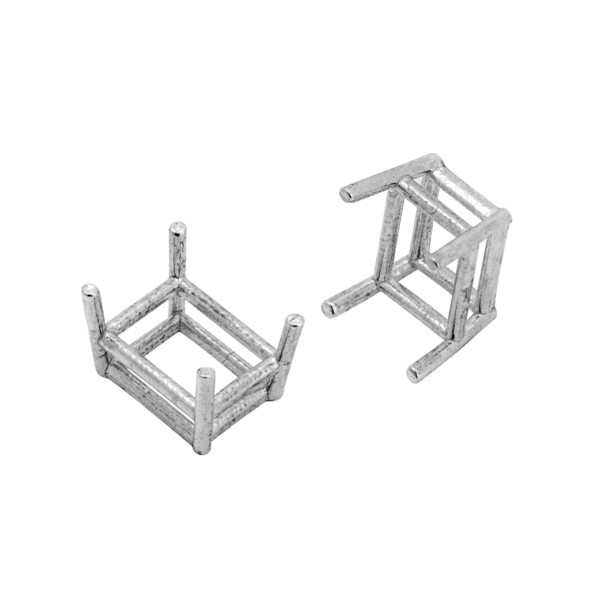 Sterling Silver Rectangle basket setting 6X8mm